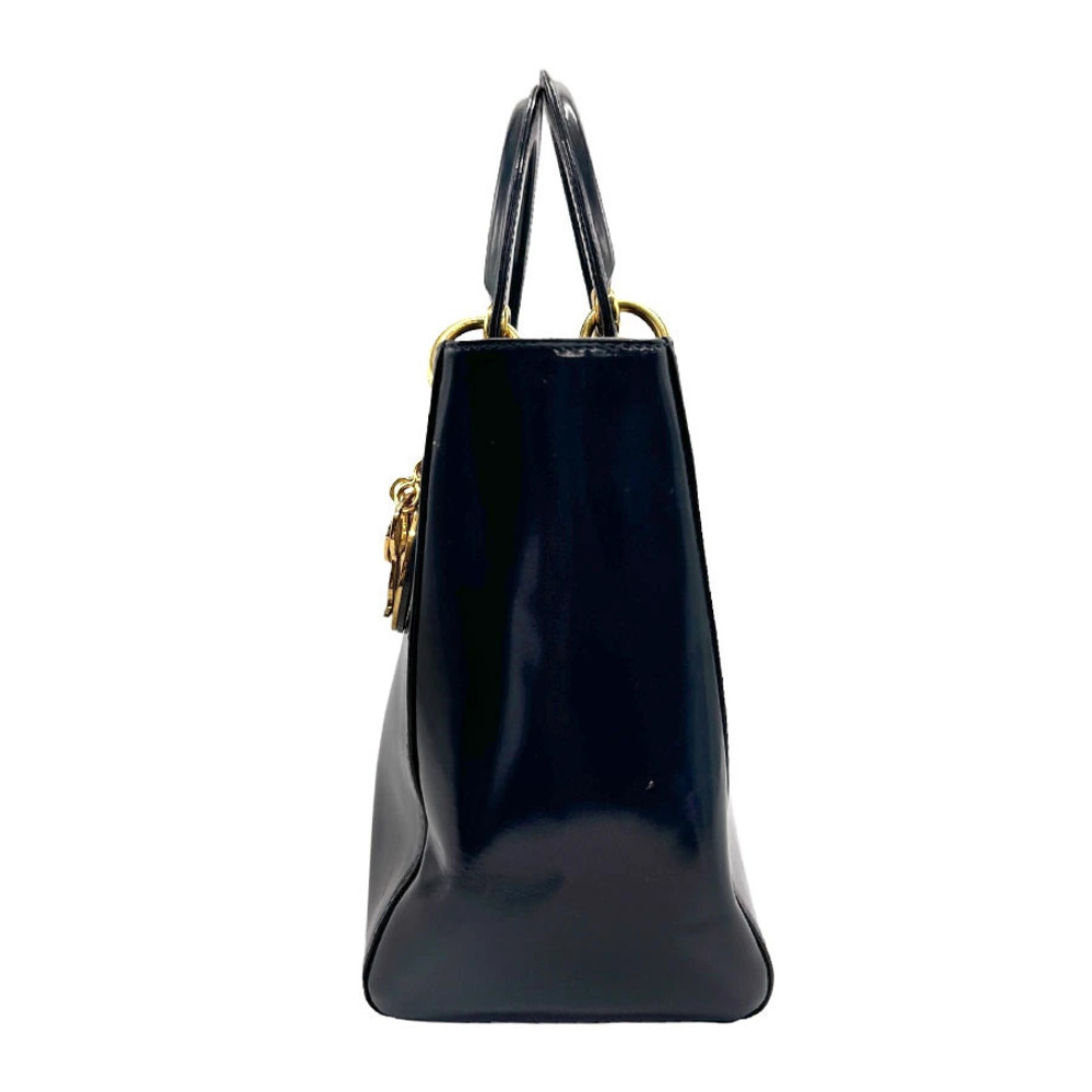 Dior Blue Shoulder Christian Cannage Bag Navy leather 2way Blue